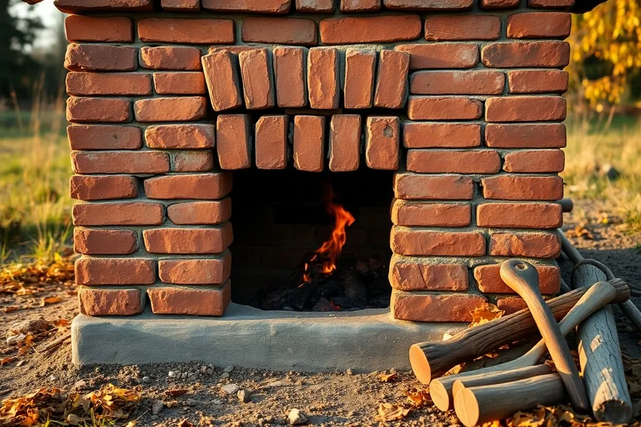 Budowa krok po kroku — fundament, palenisko, komora, komin — Wędzarnia murowana — projekt, budowa krok po kroku i koszty
